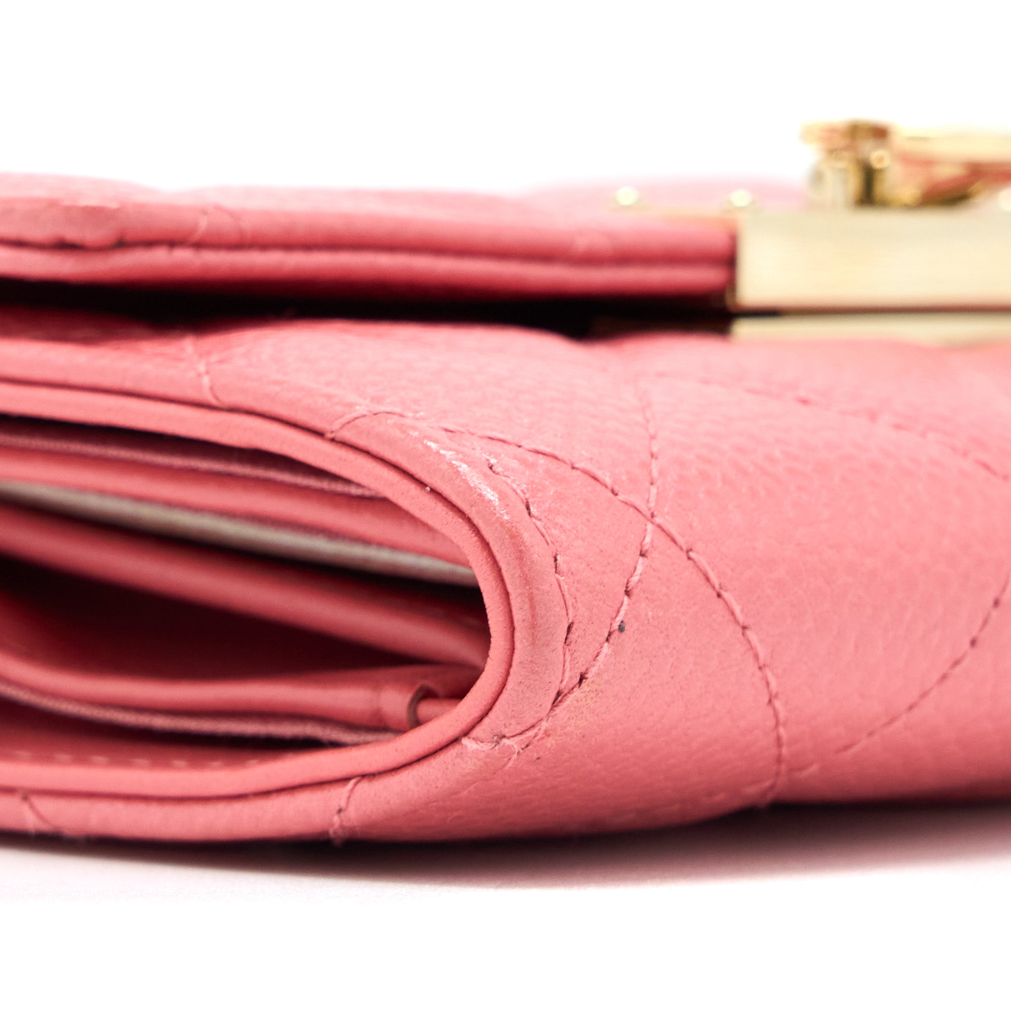 CHANEL FLAP WALLET CAVIAR ROSE PINK LGHW