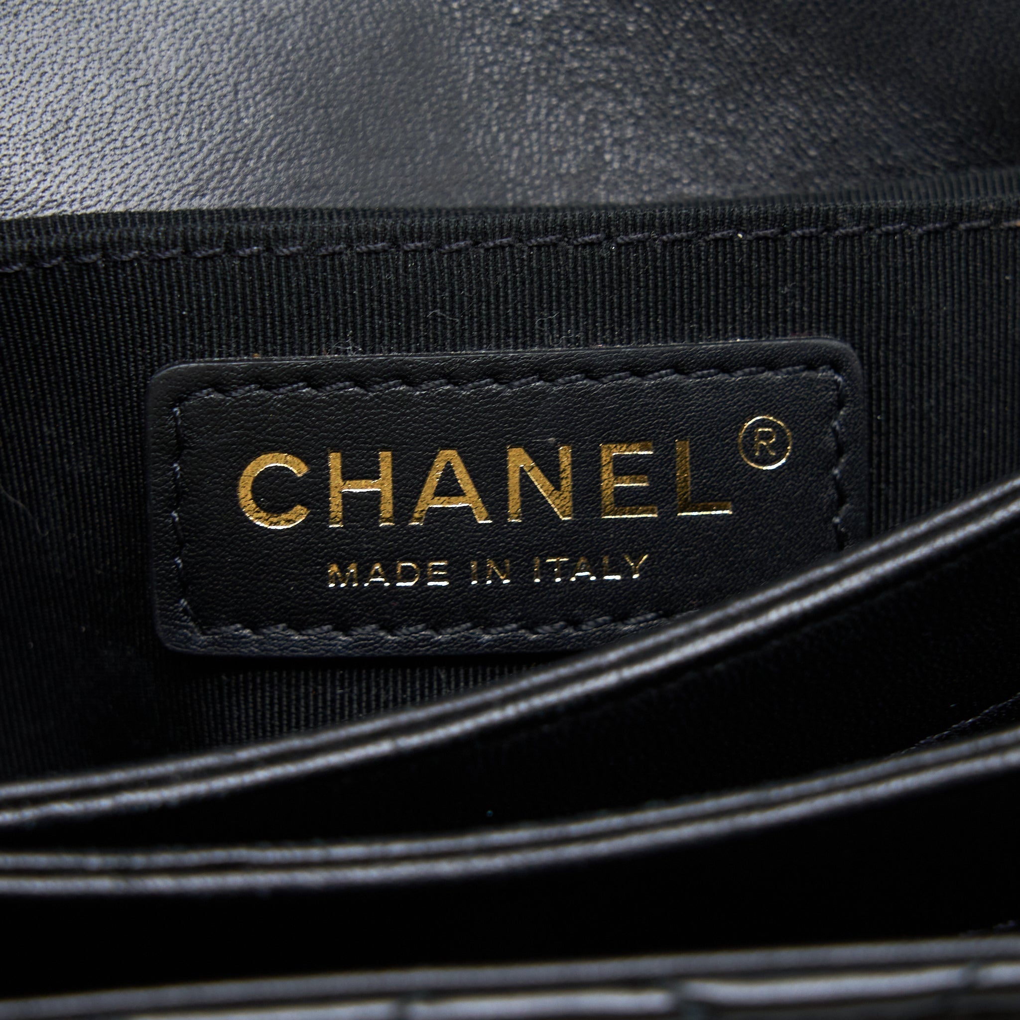 CHANEL SEASONAL FLAP BAG LAMBSKIN BLACK BRUSHED GHW