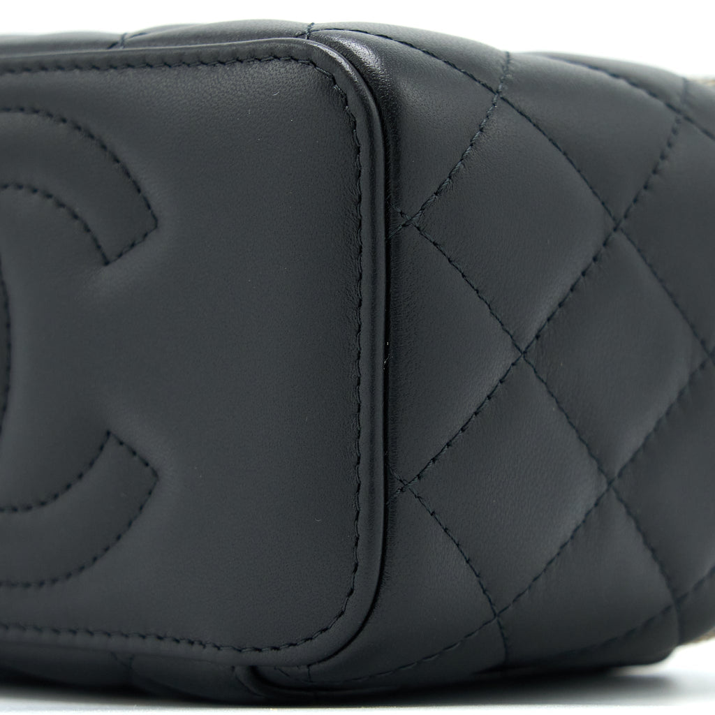 CHANEL 22A PEARL CRUSH LONG VANITY WITH CHAIN LAMBSKIN BLACK GHW
