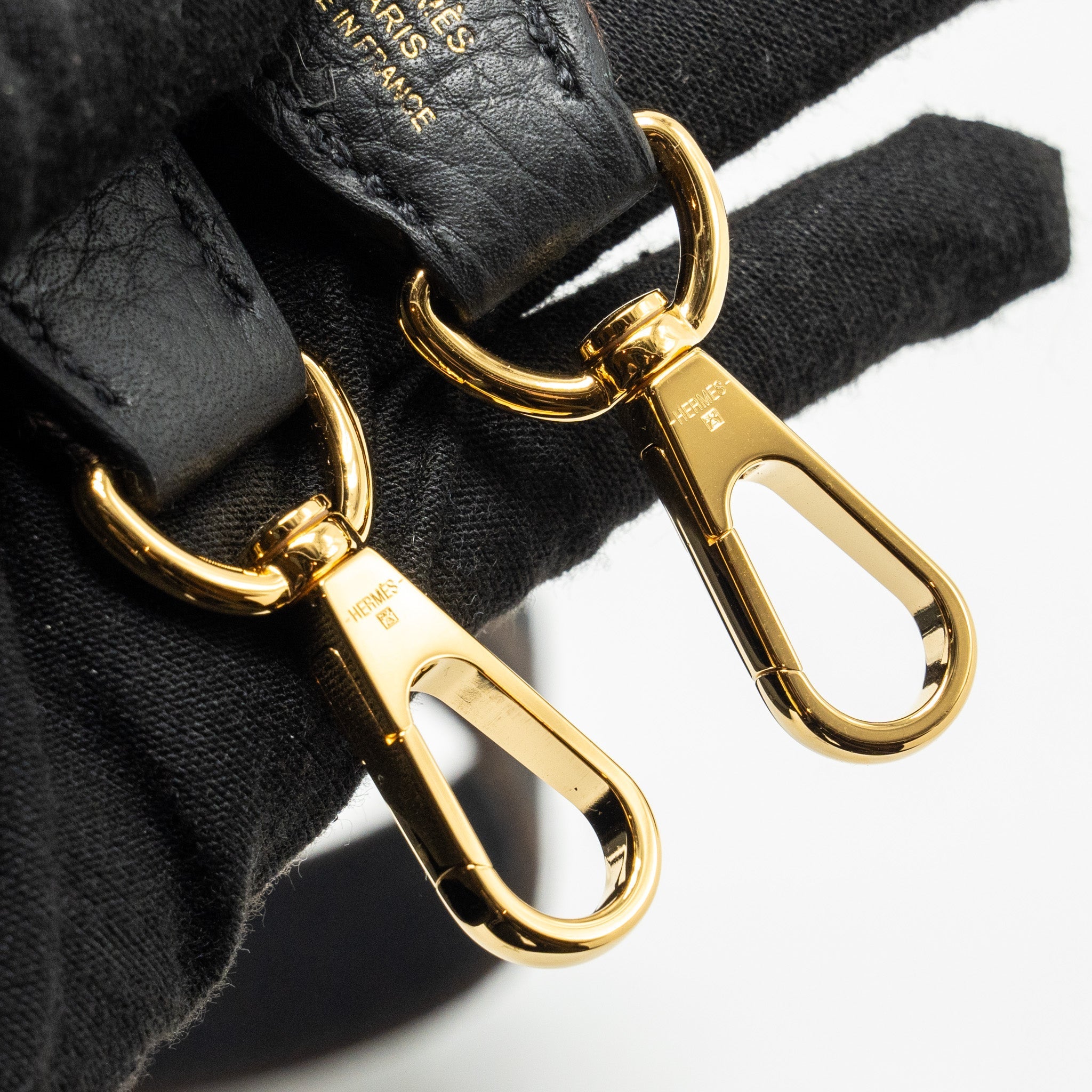 HERMES MINI EVELYNE CLEMENCE BLACK WITH BLACK/EBENE STRAP GHW