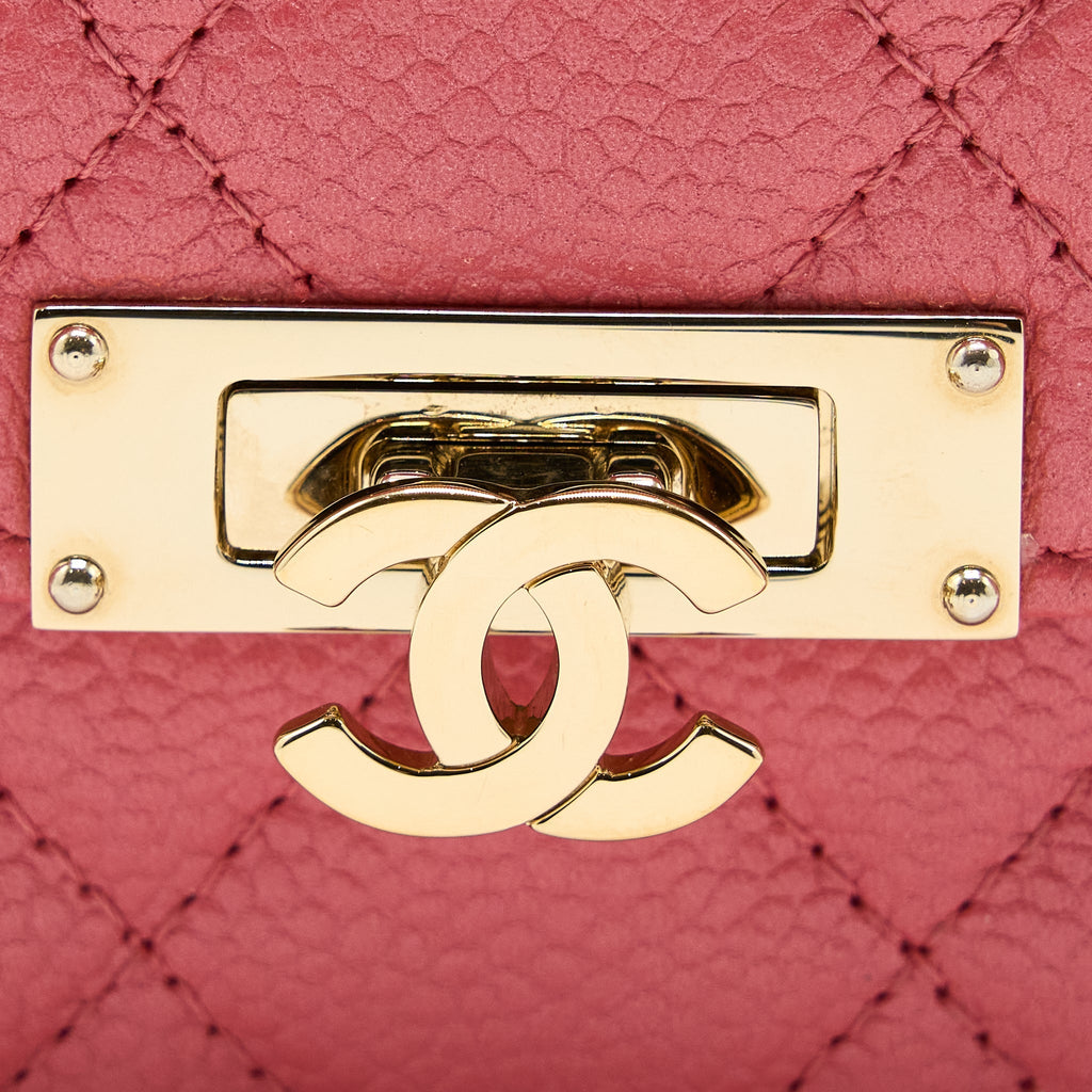 CHANEL FLAP WALLET CAVIAR ROSE PINK LGHW