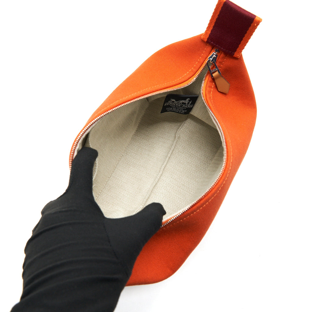 HERMES TROUSSE DE TOILETTE BRIDE A BRAC IN ORANGE FEU