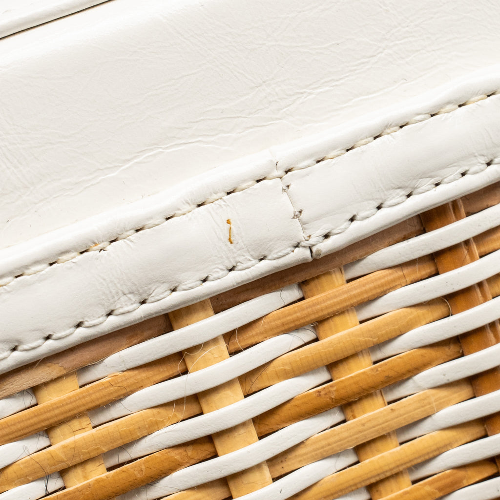 CHANEL TOP HANDLE VANITY CASE BAG CALFSKIN/RAFFIA WHITE SHW
