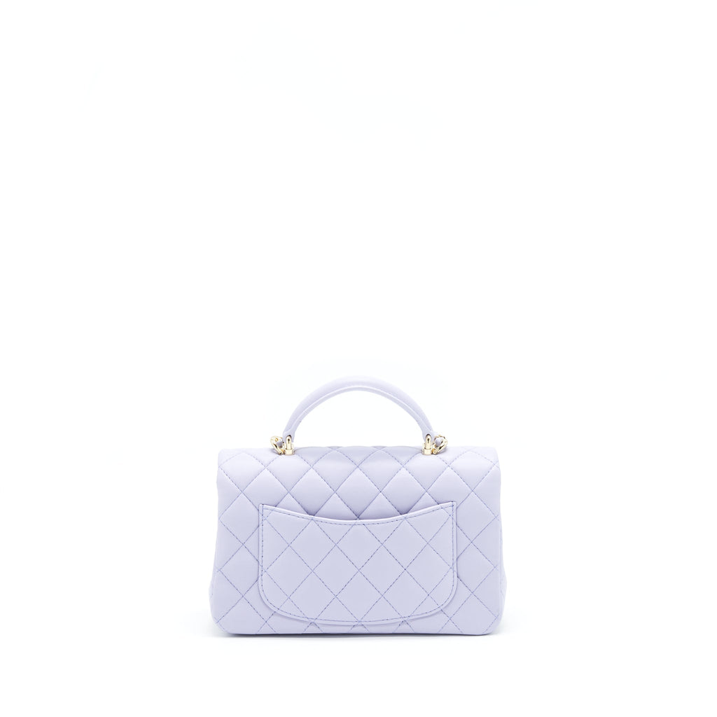 CHANEL 21K LILAC /LIGHT PURPLE MINI RECTANGULAR TOP HANDLE