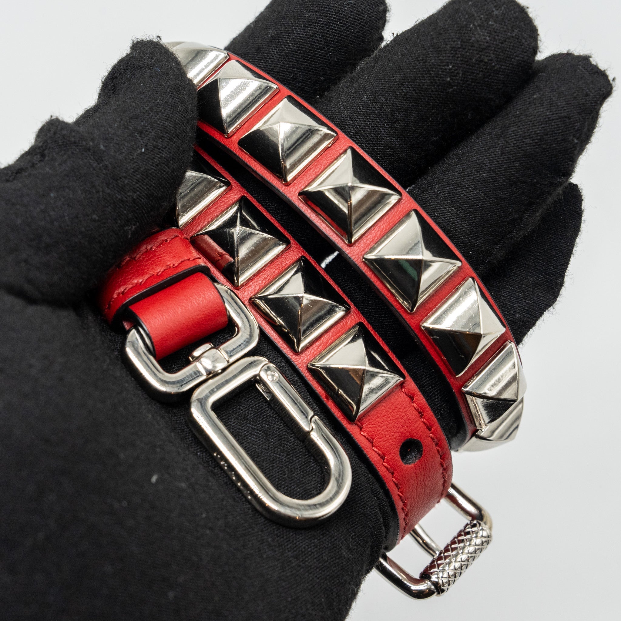 PRADA ELECTRA CITY FLAP BAG CALFSKIN BLACK / RED SHW