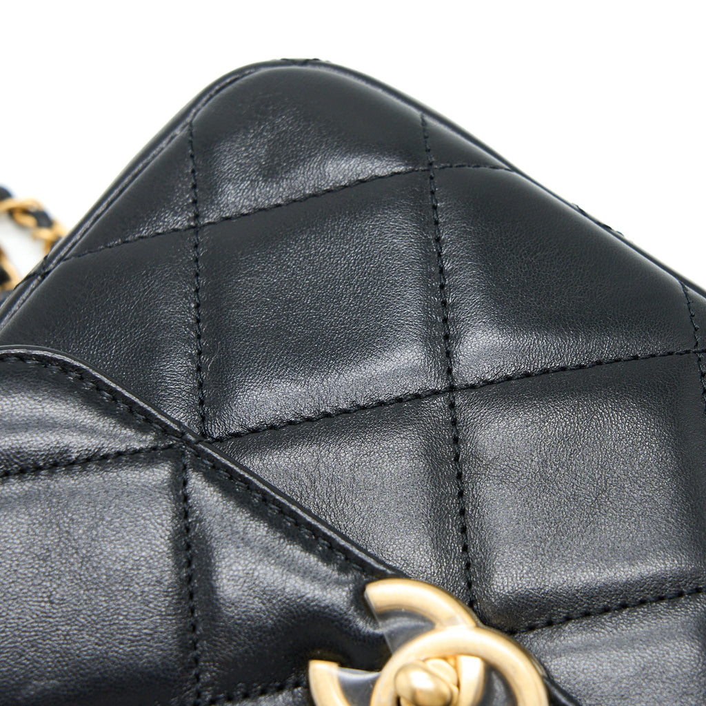 CHANEL 23P ADO BACKPACK LAMBSKIN BLACK GHW (MICROCHIP)