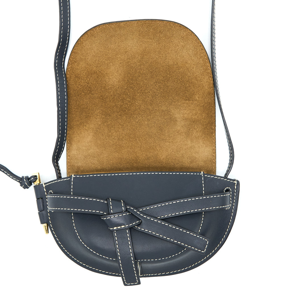 LOEWE MINI GATE CALFSKIN NAVY GHW
