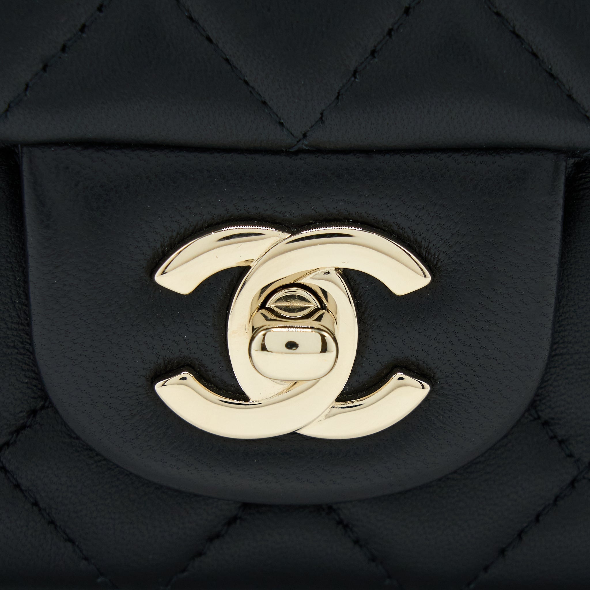 CHANEL MINI RECTANGULAR WITH COCO BAG CHARM LIMITED EDITION LAMBSKIN BLACK LGHW