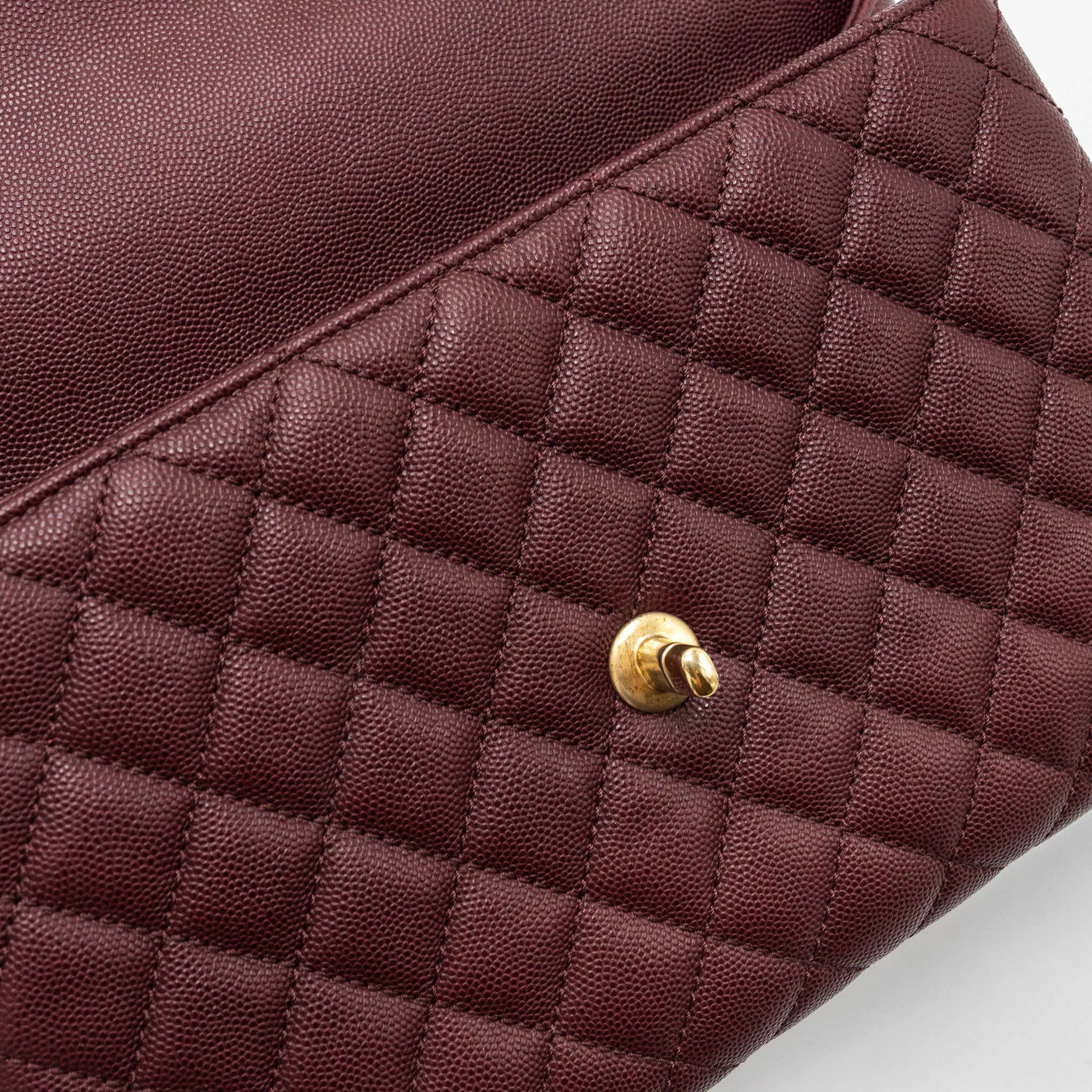 CHANEL MEDIUM COCO HANDLE WITH LIZARD HANDLE CAVIAR BURGUNDY GHW