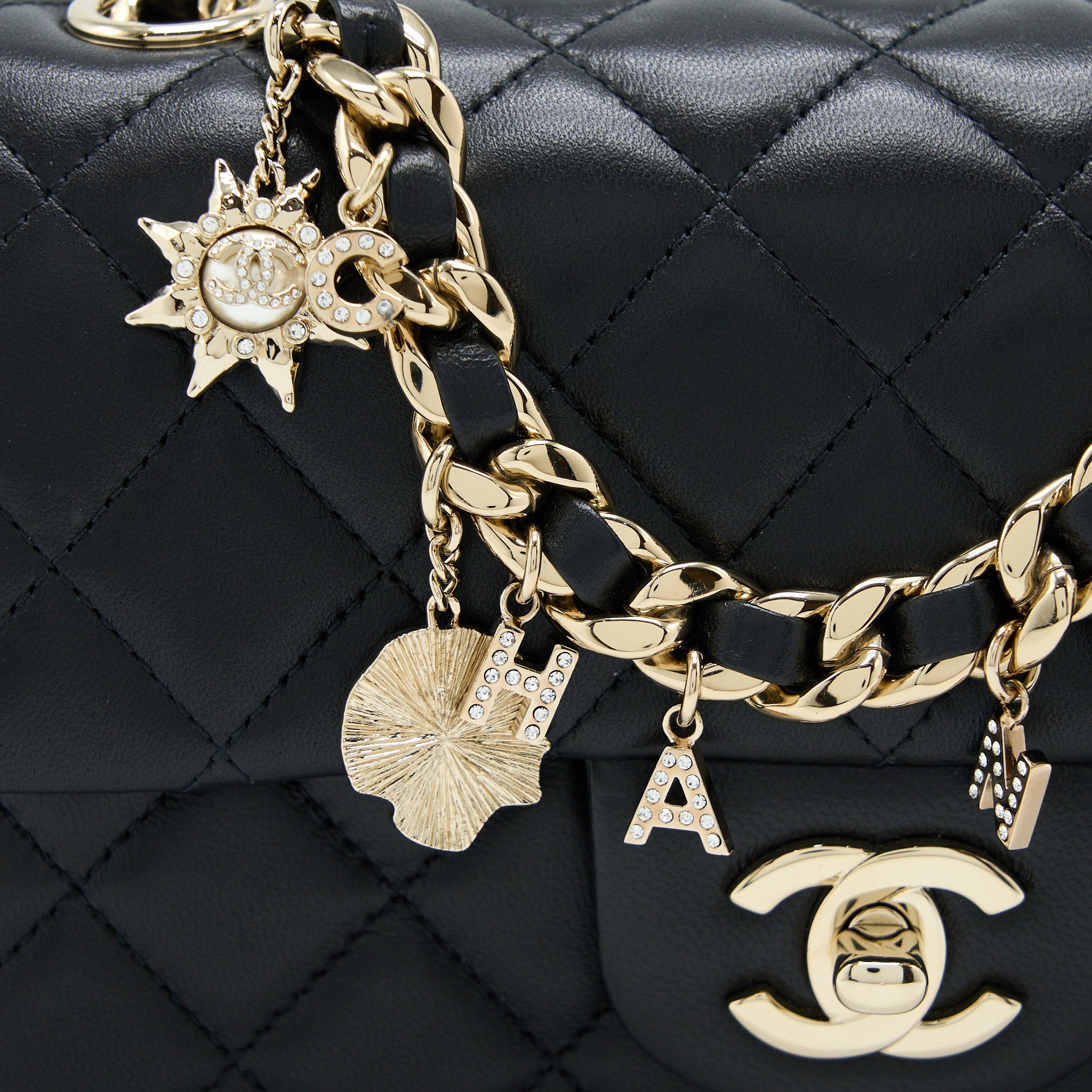 CHANEL MINI RECTANGULAR WITH COCO BAG CHARM LIMITED EDITION LAMBSKIN BLACK LGHW