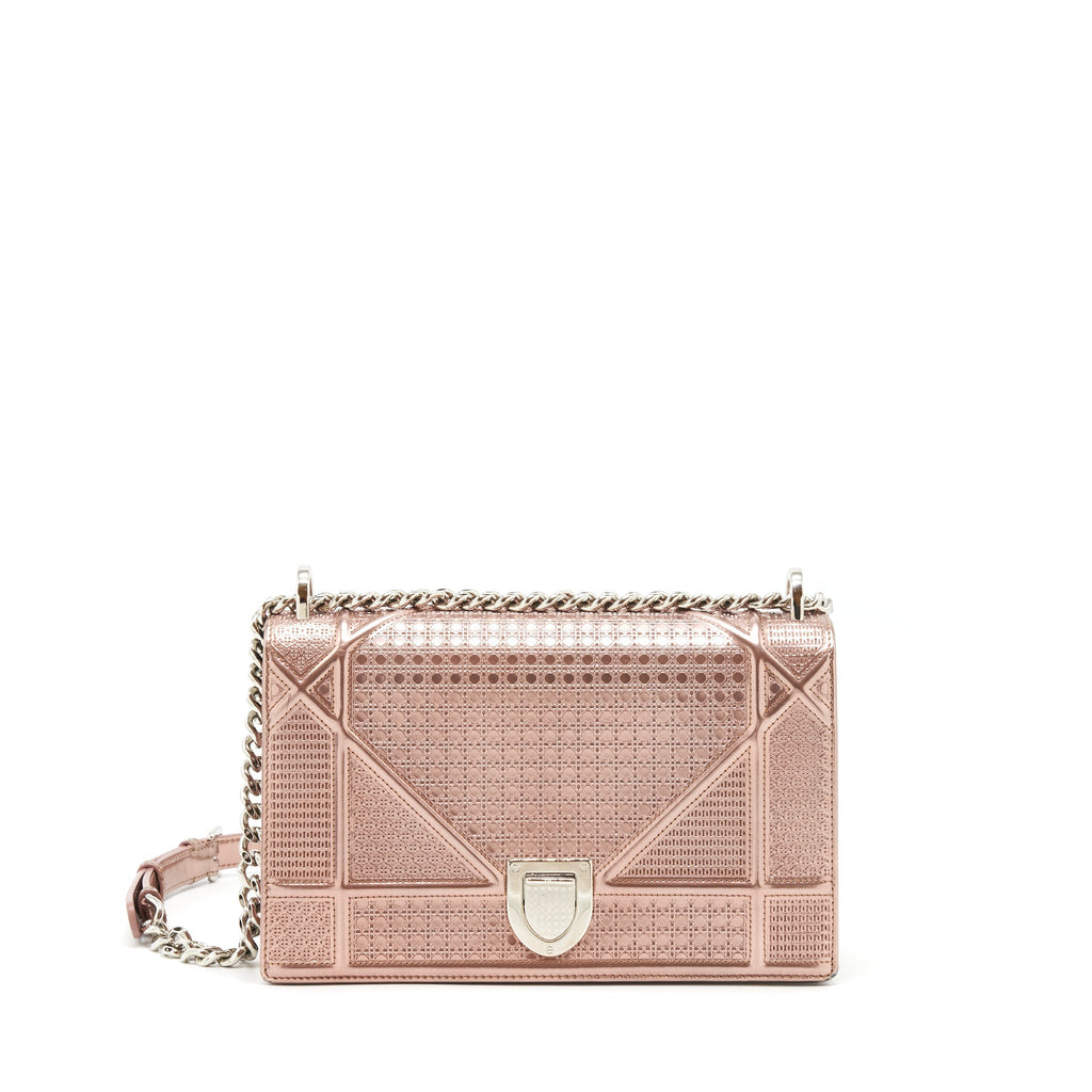 DIOR MEDIUM DIORAMA METALLIC PINK SHW