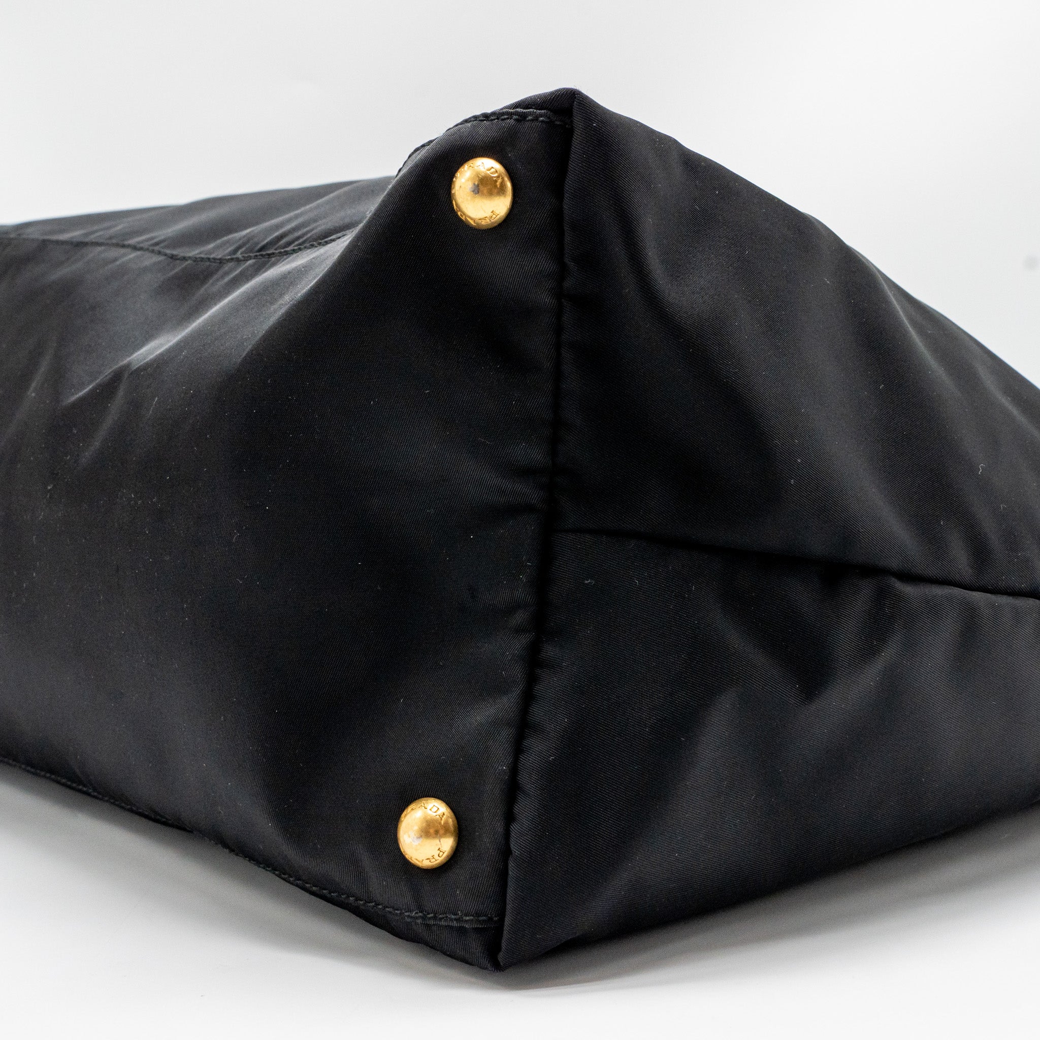 PRADA RE-EDITION LARGE TESSUTO TOTE BAG RE-NYLON/SAFFIANO LEATHER BLACK GHW