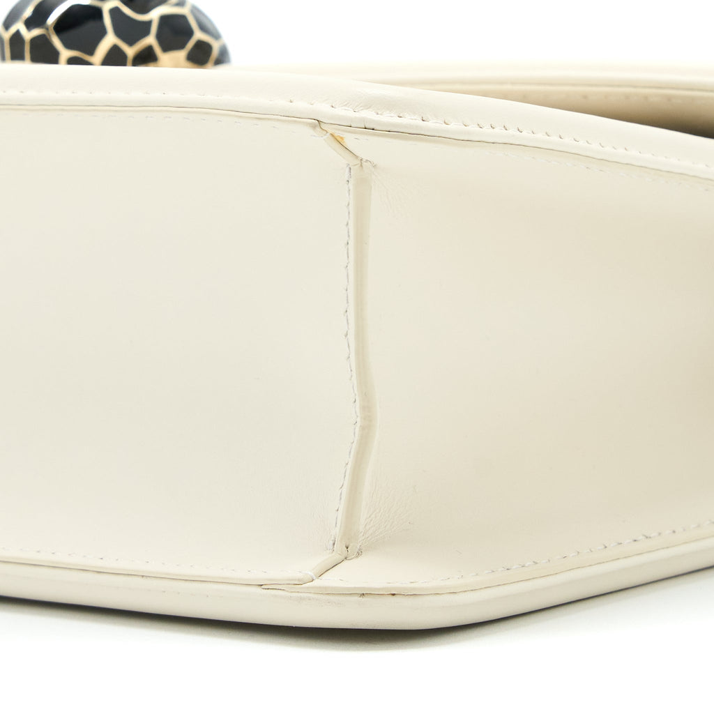 BVLGARI SERPENTI FOREVER FLAP BAG LIMITED EDITION CALFSKIN WHITE LGHW