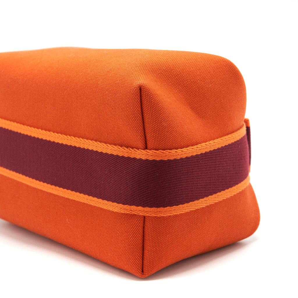 HERMES TROUSSE DE TOILETTE BRIDE A BRAC IN ORANGE FEU