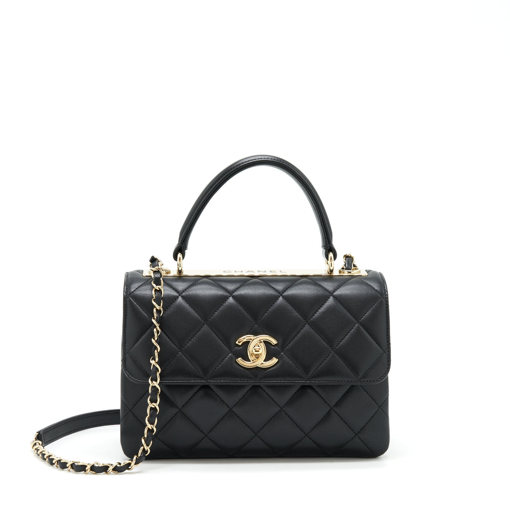 CHANEL TRENDY CC FLAP BAG LAMBSKIN BLACK LGHW