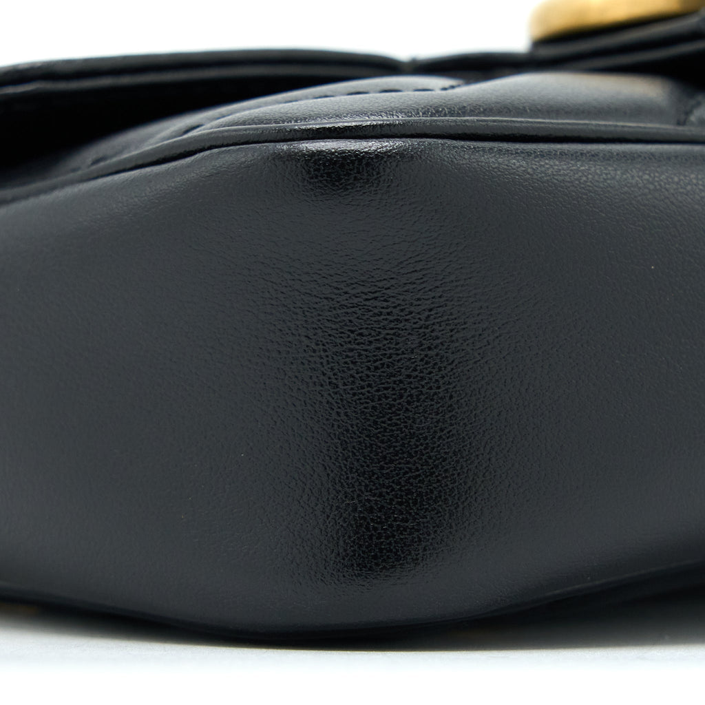 GUCCI GG MARMONT SUPER MINI BAG CALFSKIN BLACK GHW