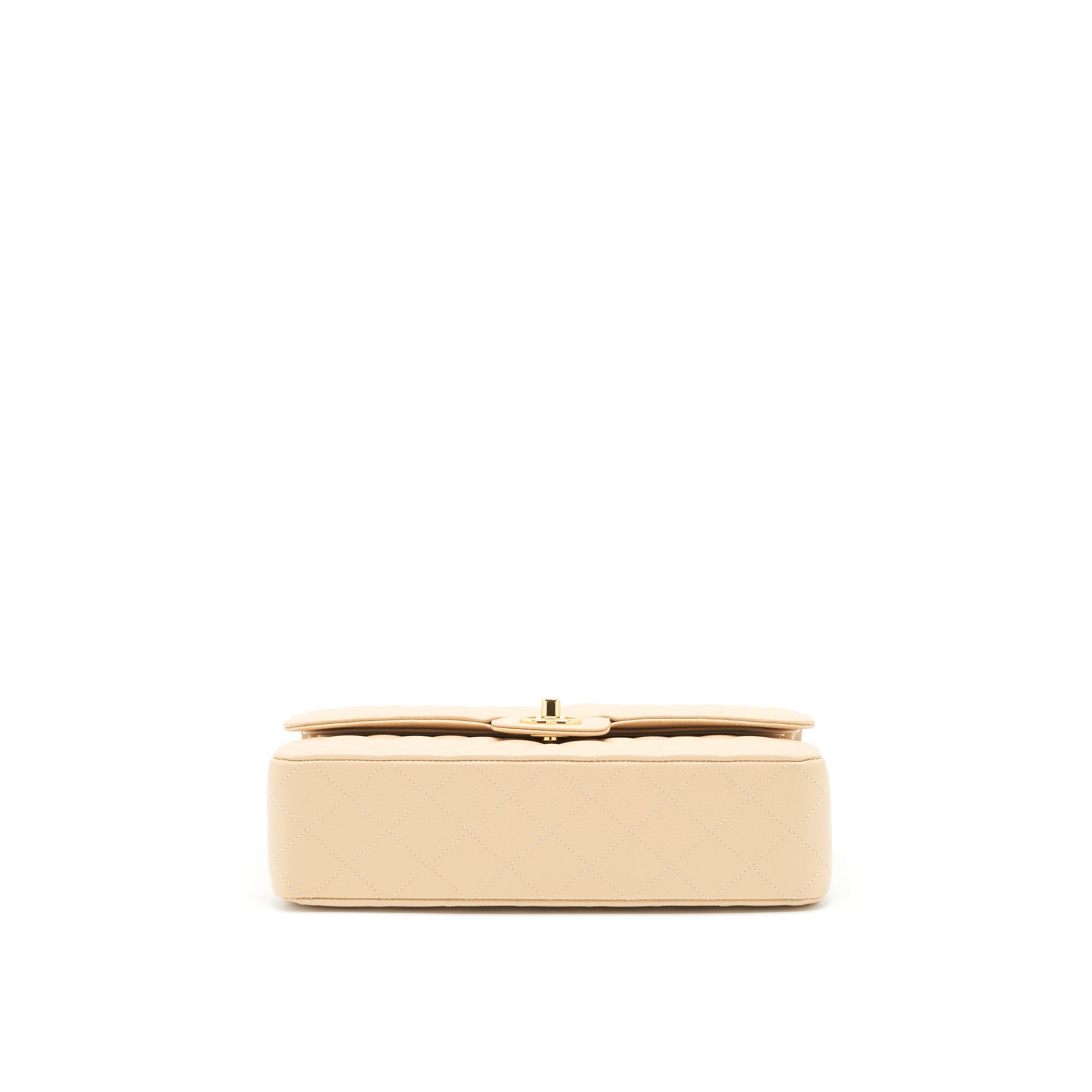 CHANEL CLASSIC DOUBLE FLAP BAG CAVIAR BEIGE GHW