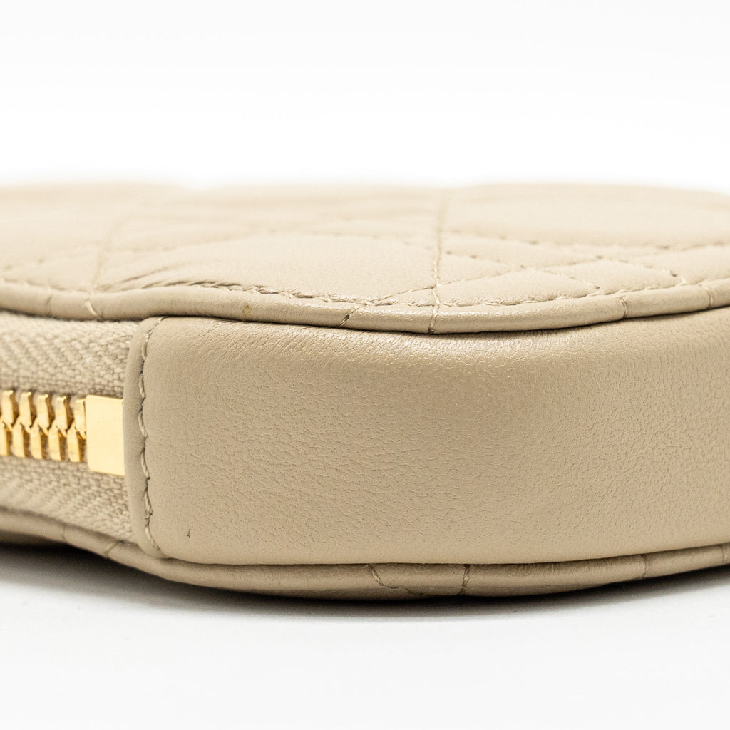 DIOR LADY DIOR CALL'IN DIOR PHONE HOLDER CANNAGE LAMBSKIN BEIGE GHW
