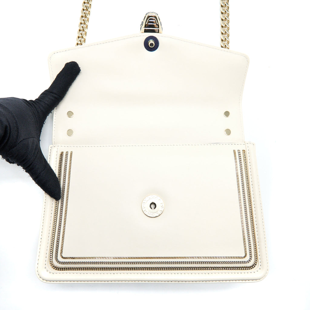 BVLGARI SERPENTI FOREVER FLAP BAG LIMITED EDITION CALFSKIN WHITE LGHW