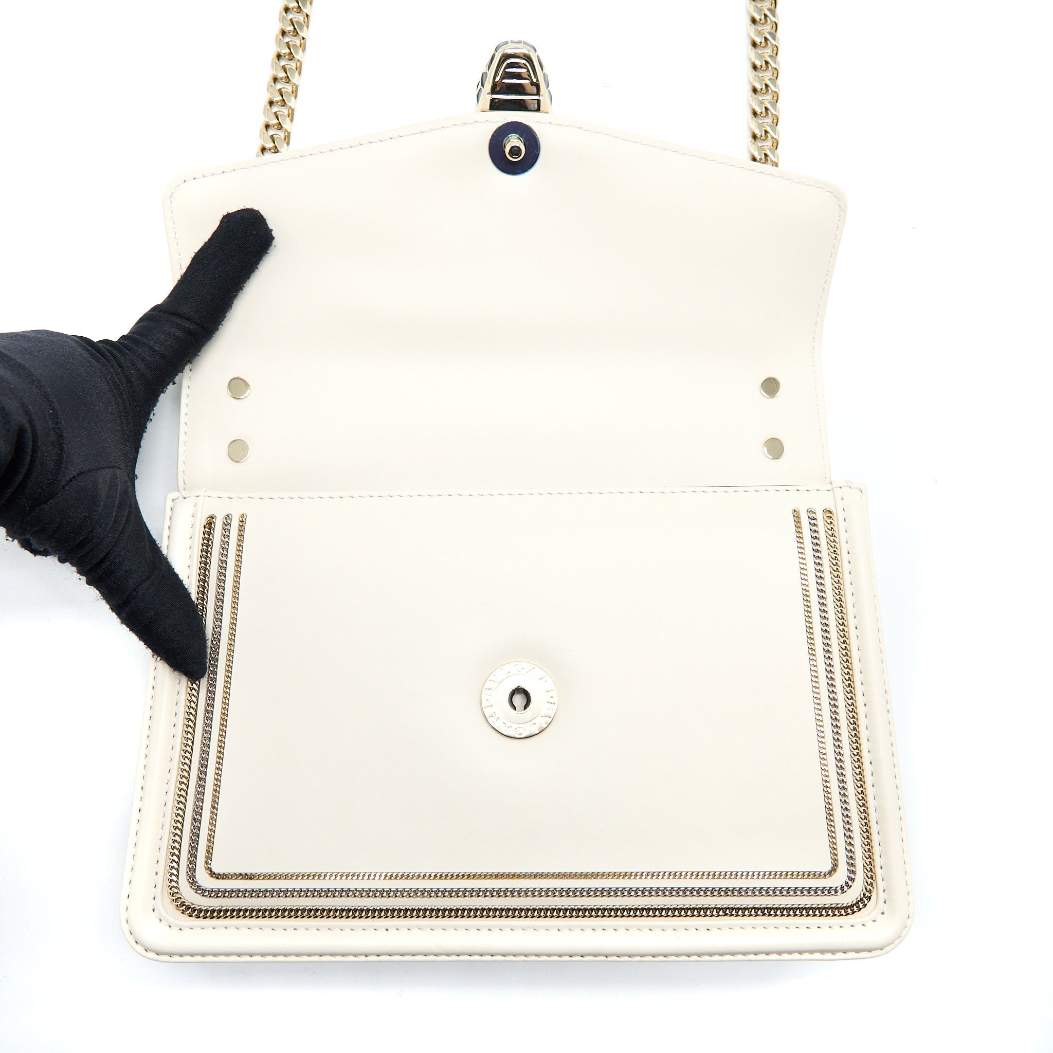 BVLGARI SERPENTI FOREVER FLAP BAG LIMITED EDITION CALFSKIN WHITE LGHW