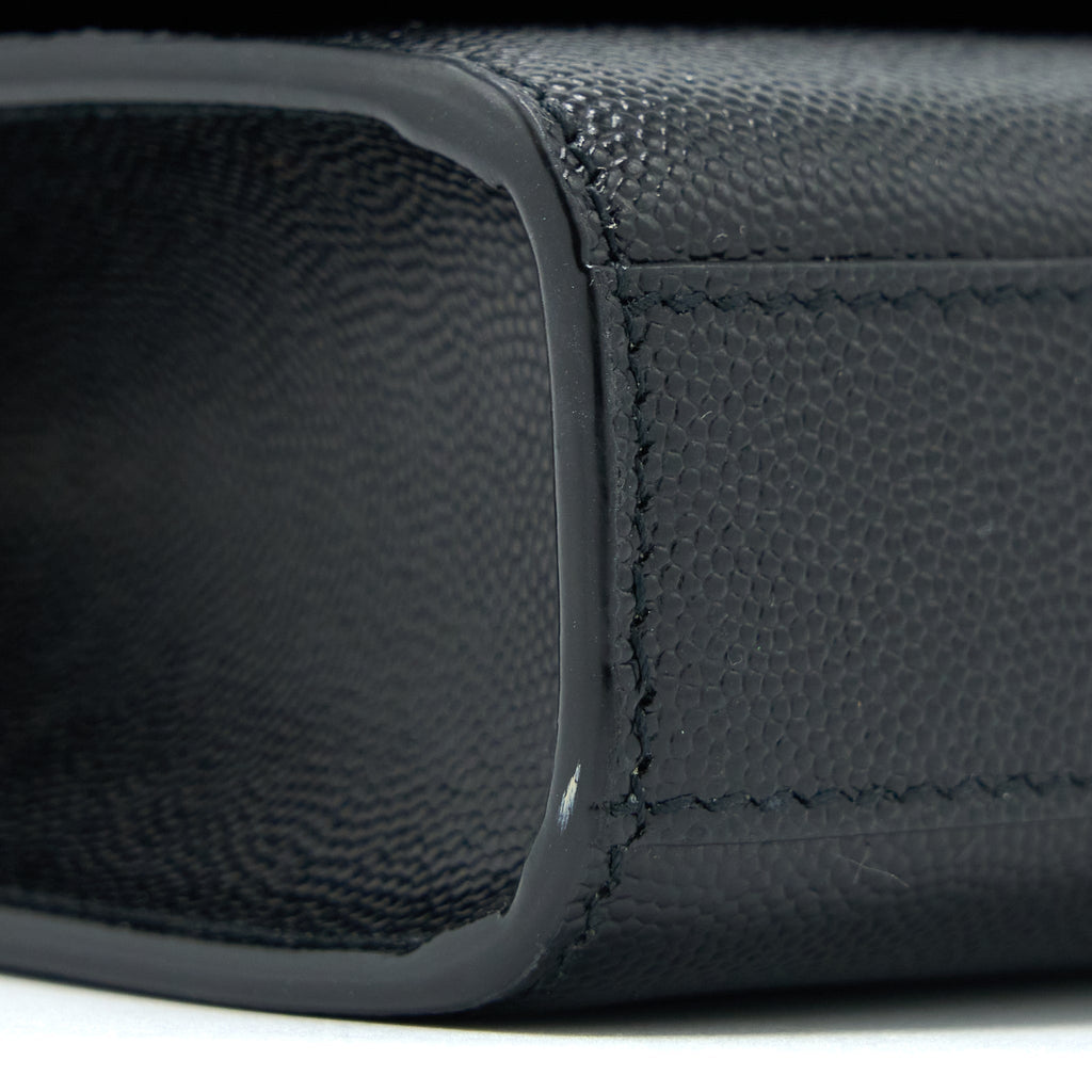 SAINT LAURENT SMALL KATE BAG GRAINED CALFSKIN BLACK GHW