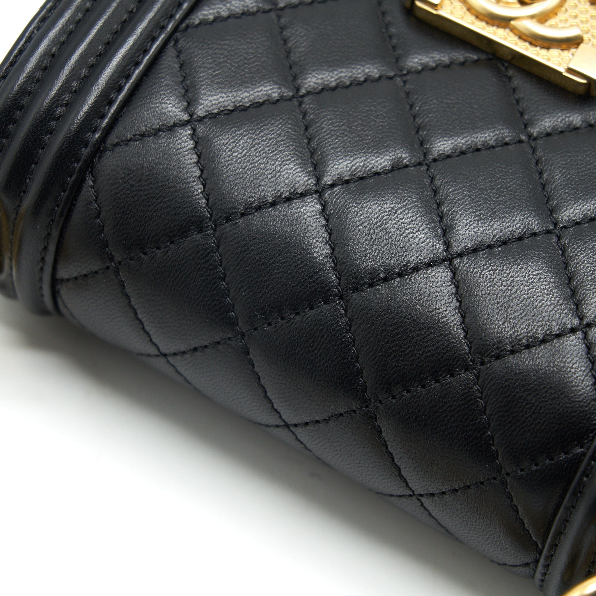 CHANEL BOY EXTRA MINI LAMBSKIN IN BLACK GHW