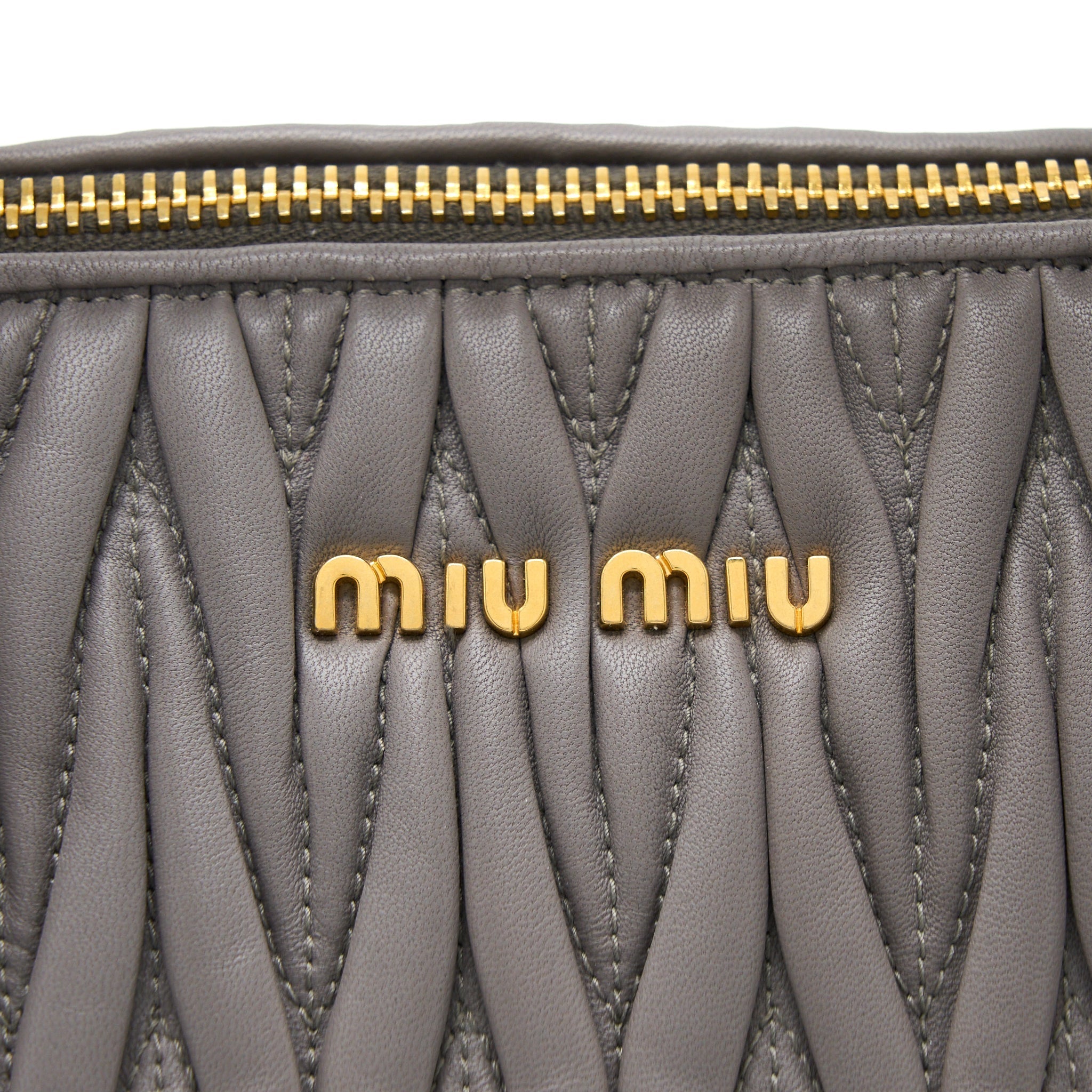 MIUMIU MATELASSE TOTE BAG LAMBSKIN ARGILLA GHW