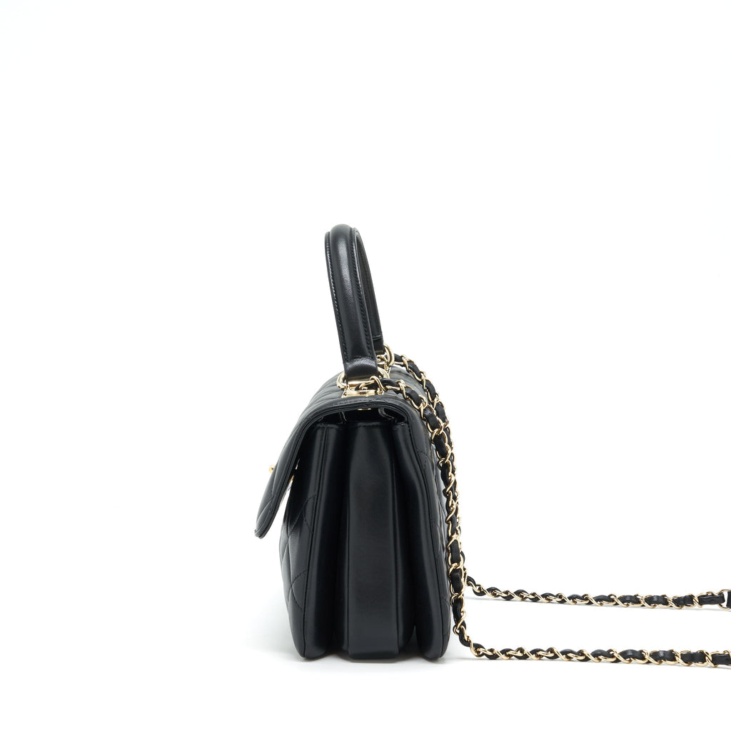 CHANEL TRENDY CC FLAP BAG LAMBSKIN BLACK LGHW
