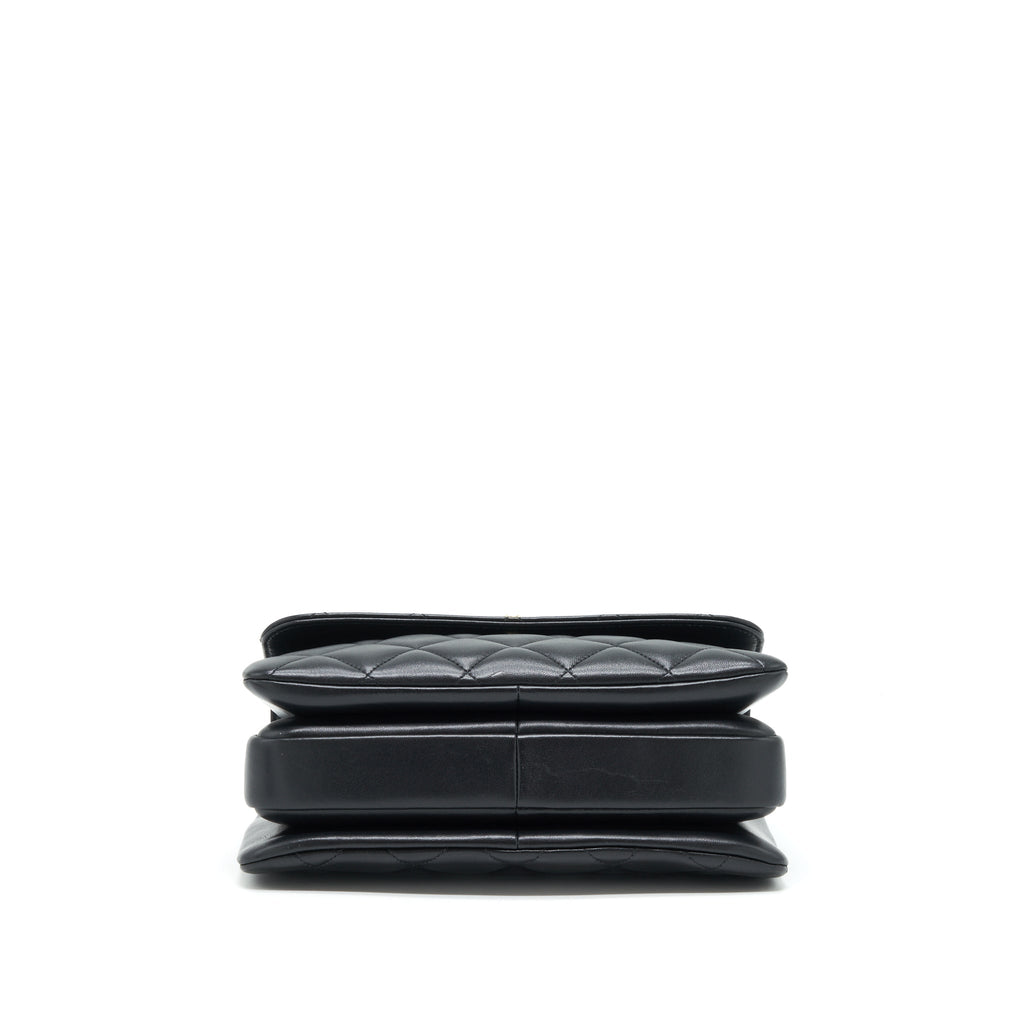 CHANEL TRENDY CC FLAP BAG LAMBSKIN BLACK LGHW