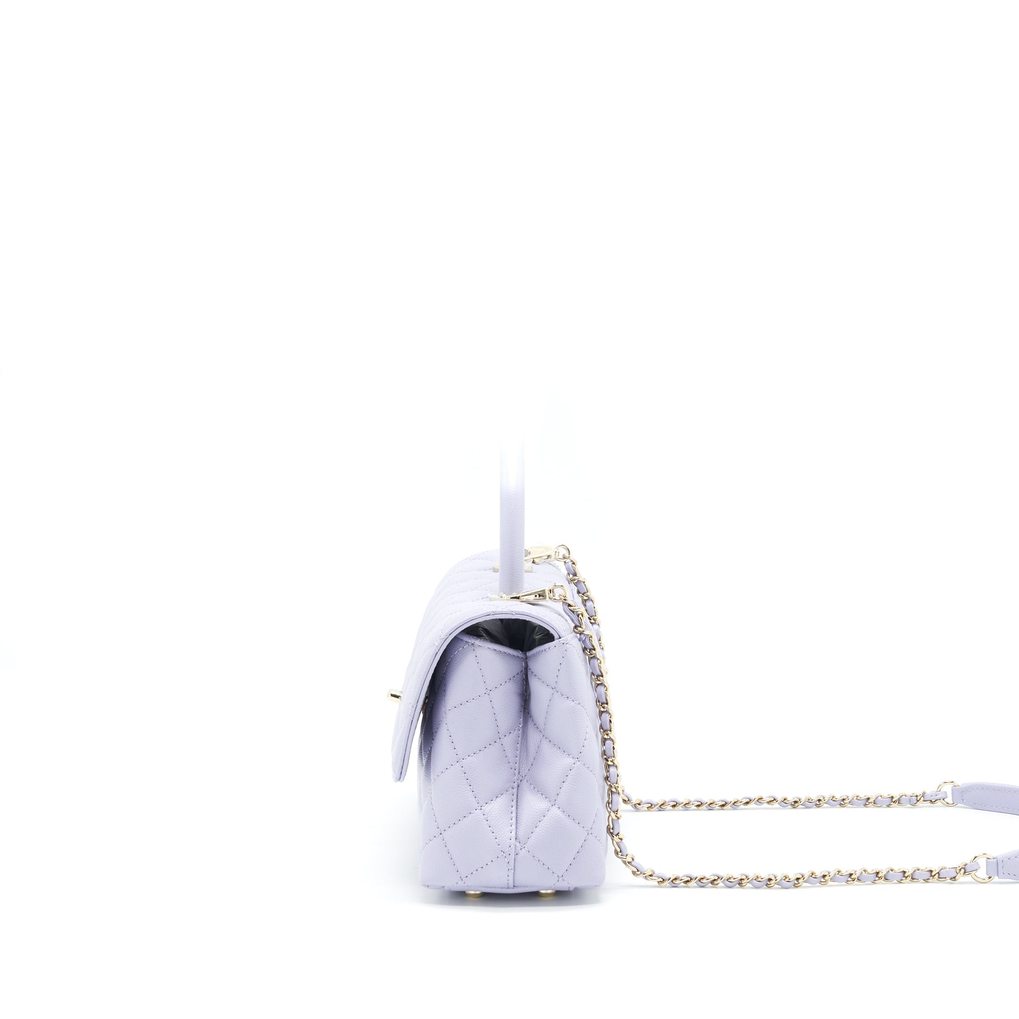 CHANEL 21K COCO HANDLE CAVIAR LILAC/ LIGHT PURPLE LGHW