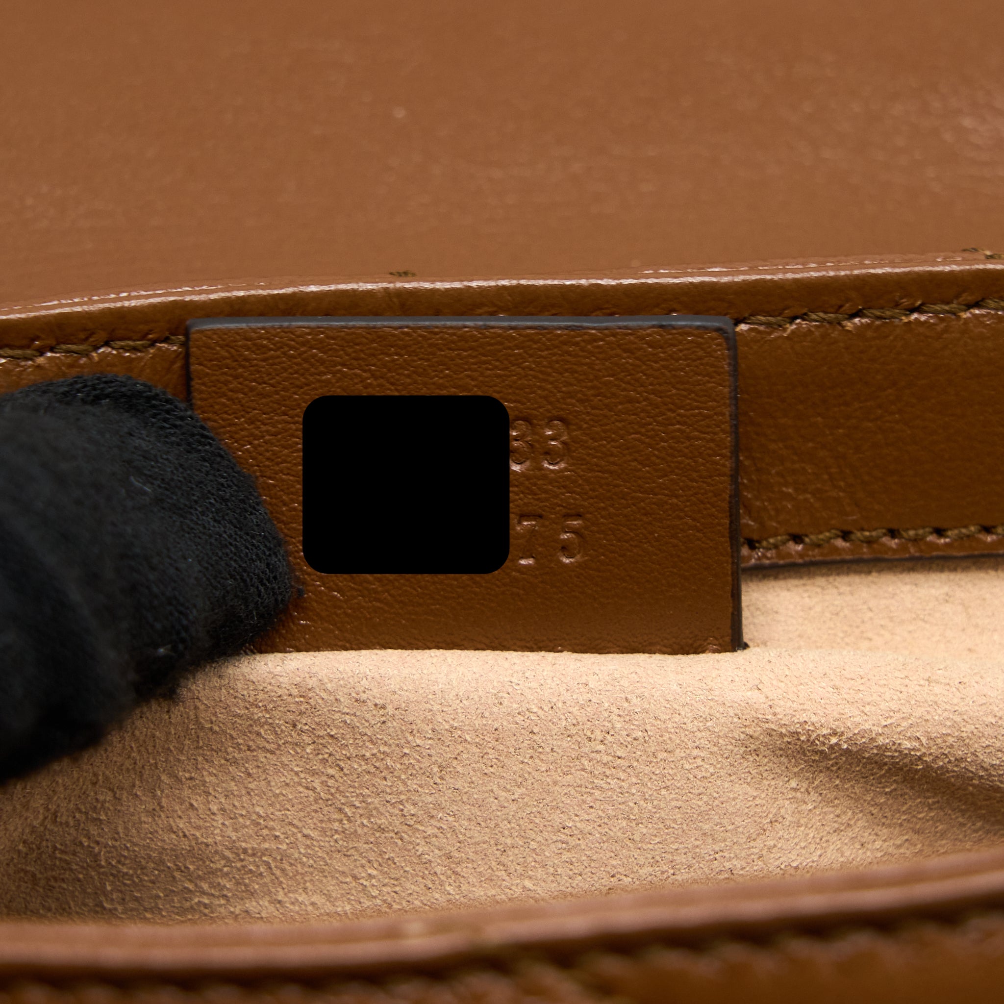 GUCCI GG MARMONT SUPER MINI CALFSKIN CARAMEL GHW
