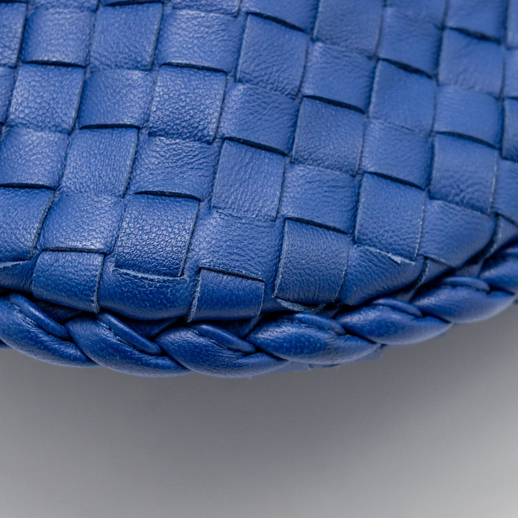 BOTTEGA VENETA INTERCCIATO HOBO BAG LAMBSKIN DARK BLUE SHW