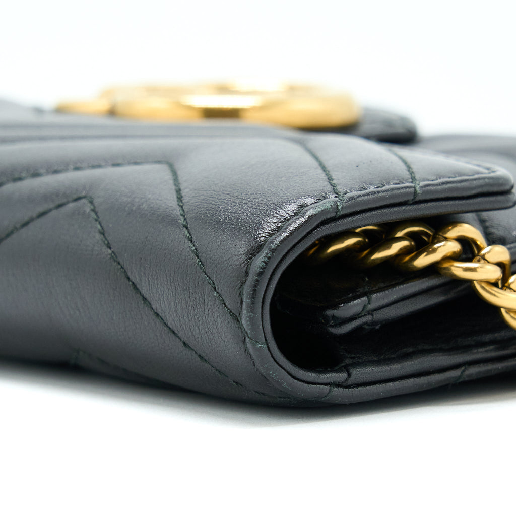 GUCCI MARMONT WALLET ON CHAIN BLACK GHW