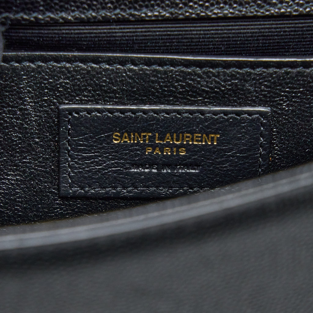 SAINT LAURENT SMALL KATE BAG GRAINED CALFSKIN BLACK GHW