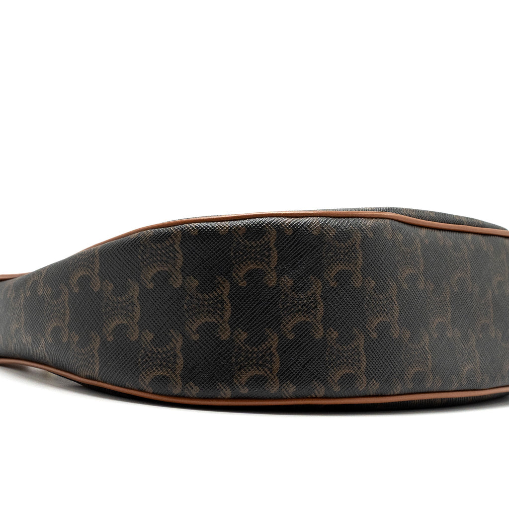 CELINE AVA BAG IN TRIOMPHE CANVAS AND CALFSKIN TAN
