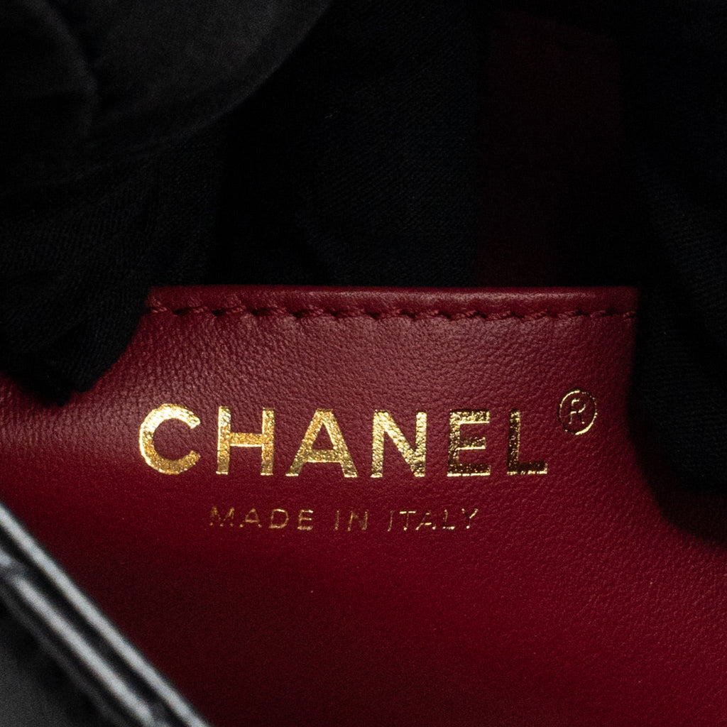 CHANEL CAMELLIA ADJUSTABLE CHAIN MINI SQUARE FLAP BAG LAMBSKIN BLACK GHW (MICROCHIP)