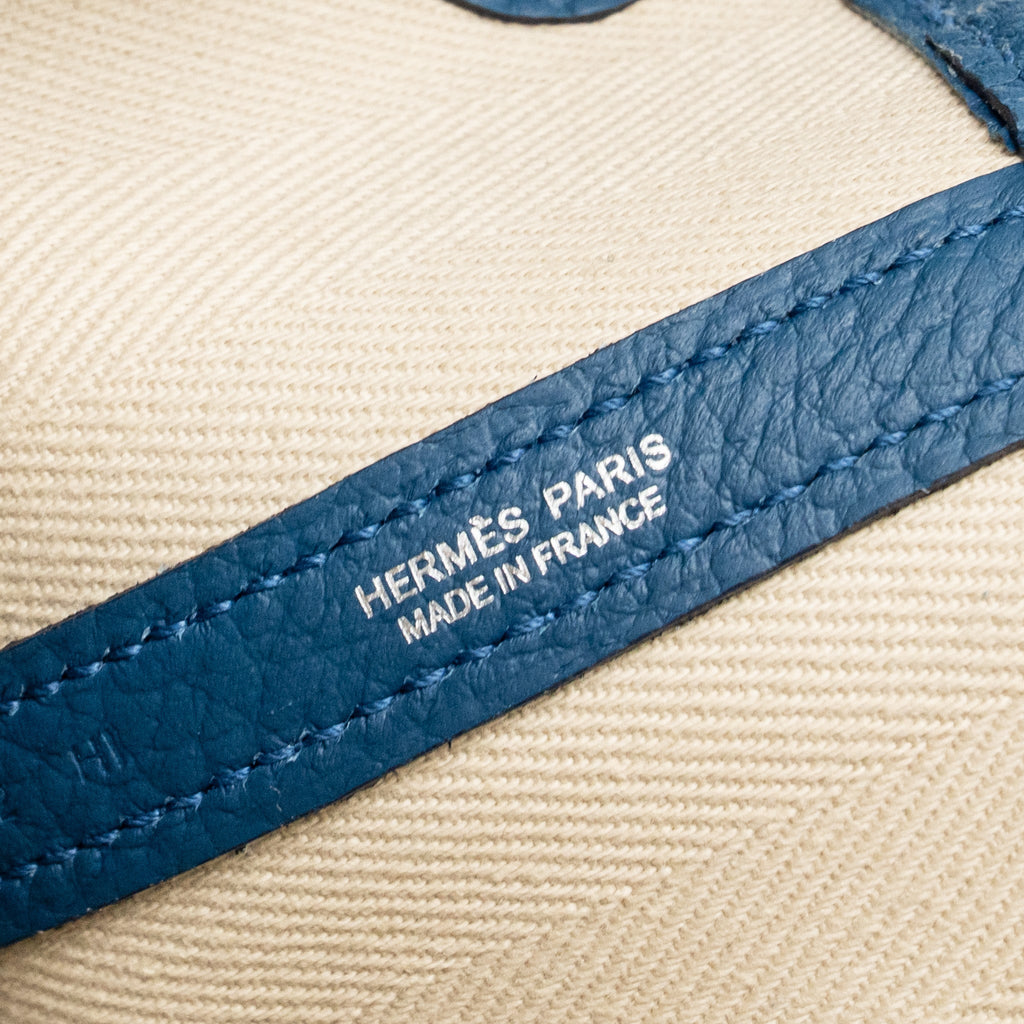 HERMES GARDEN PARTY 36 NEGONDA/CANVAS CRAIE/BLEU OUTREMER SHW