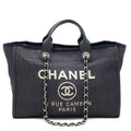 CHANEL LARGE DEAUVILLE TOTE BAG DENIM NAVY SHW