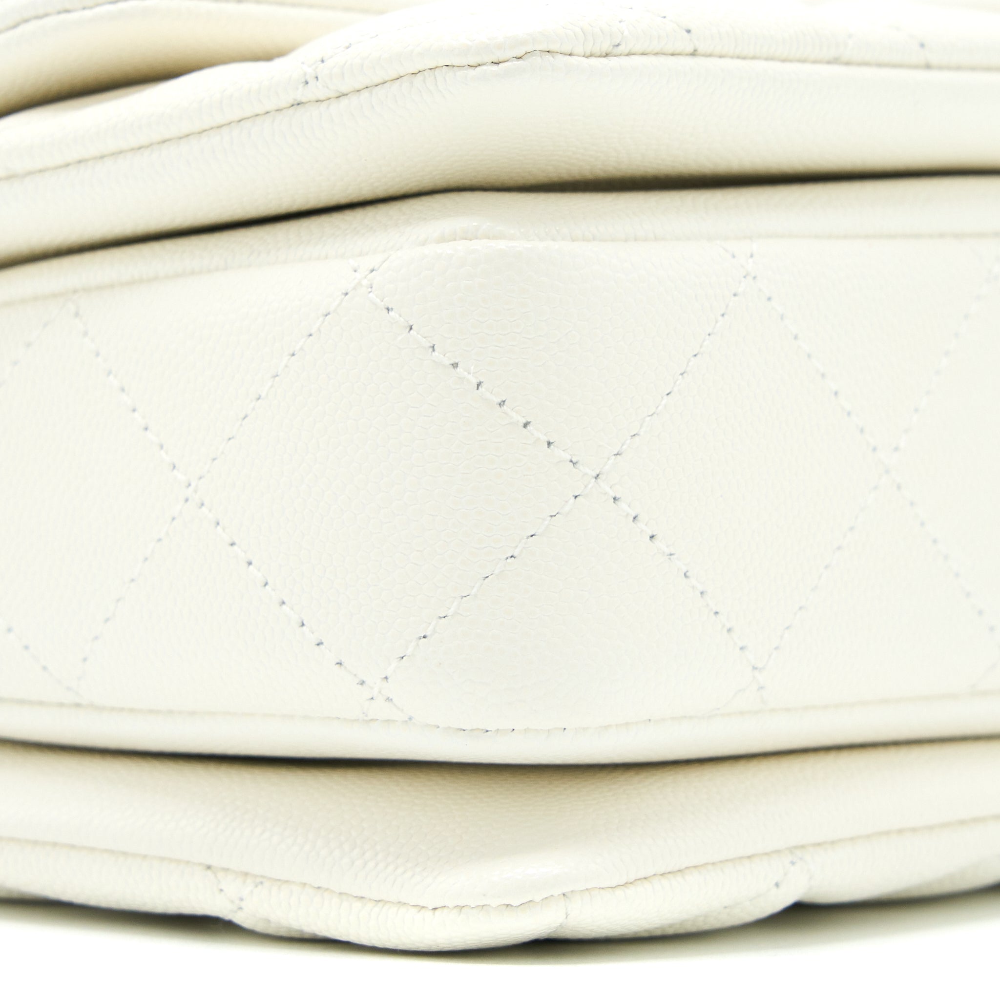 CHANEL 22K COCO FIRST CAVIAR WHITE GHW (MICROCHIP)