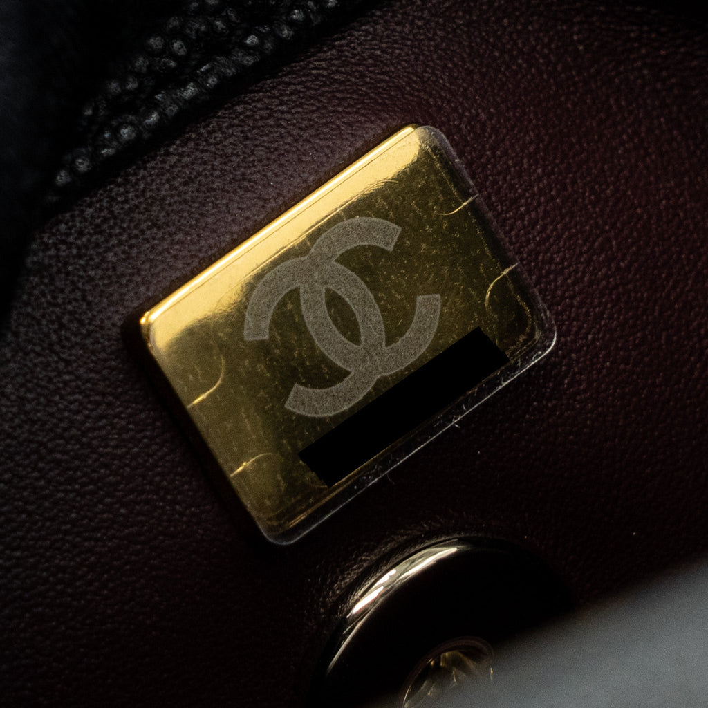 CHANEL SMALL COCO HANDLE CAVIAR BLACK LGHW (MICROCHIP)