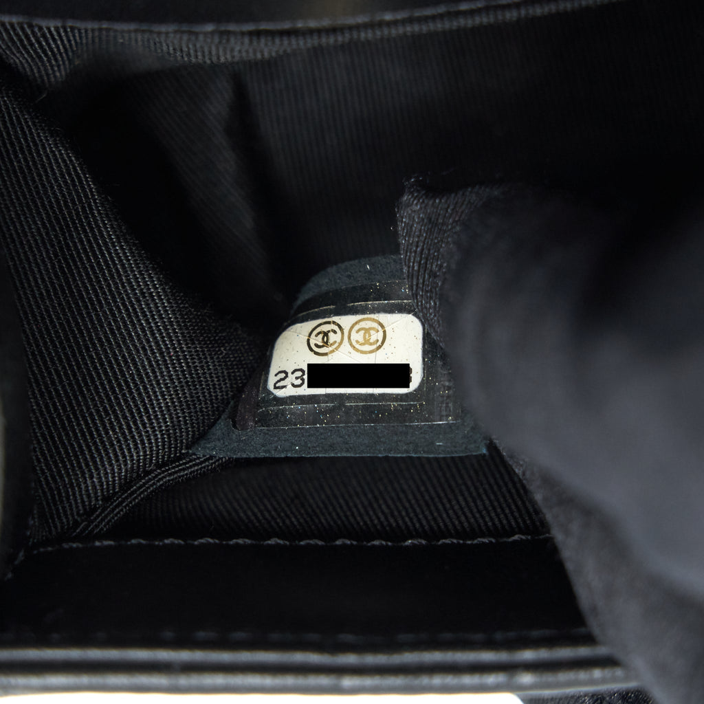 CHANEL BOY EXTRA MINI LAMBSKIN IN BLACK GHW