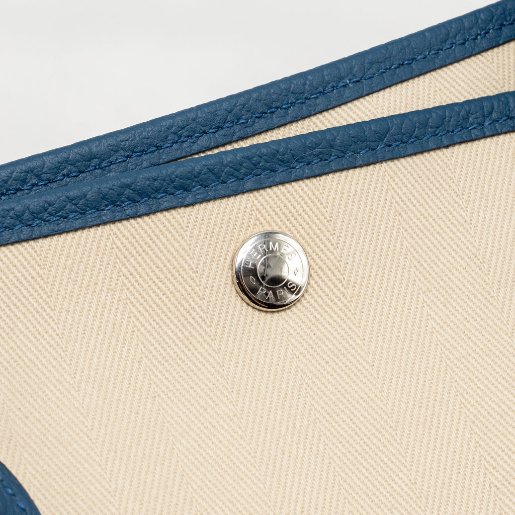 HERMES GARDEN PARTY 36 NEGONDA/CANVAS CRAIE/BLEU OUTREMER SHW