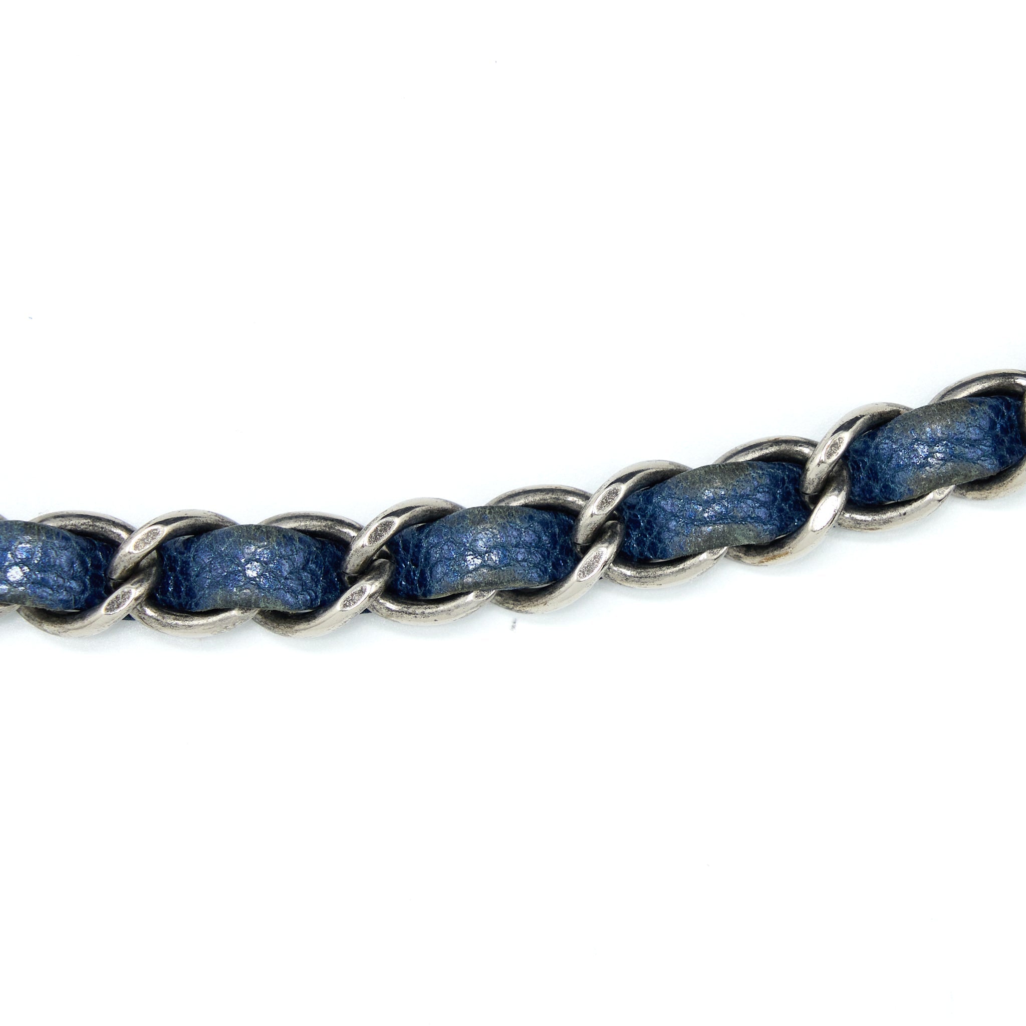 CHANEL SEASONAL SIGNAL FLAP BAG CAVIAR BLUE RUTHENIUM HARDWARE