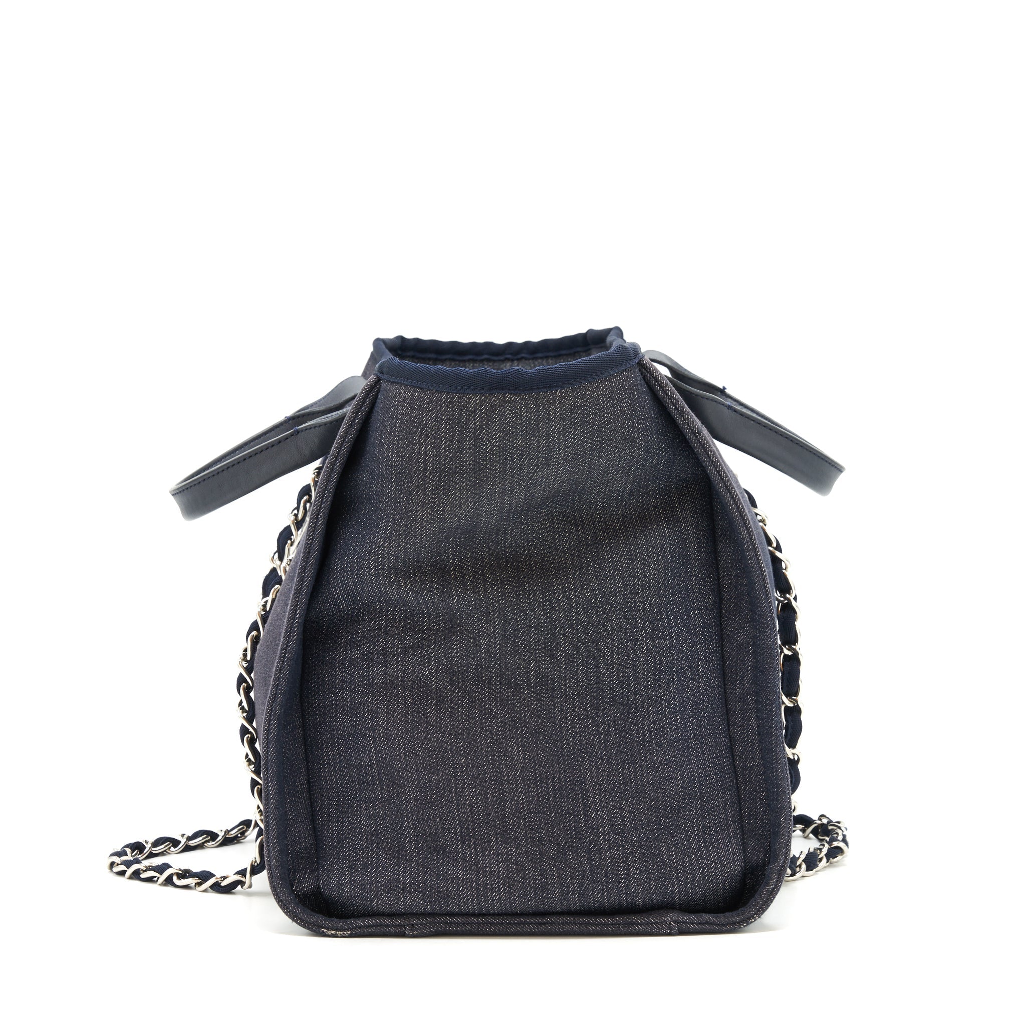 CHANEL LARGE DEAUVILLE TOTE BAG DENIM NAVY SHW