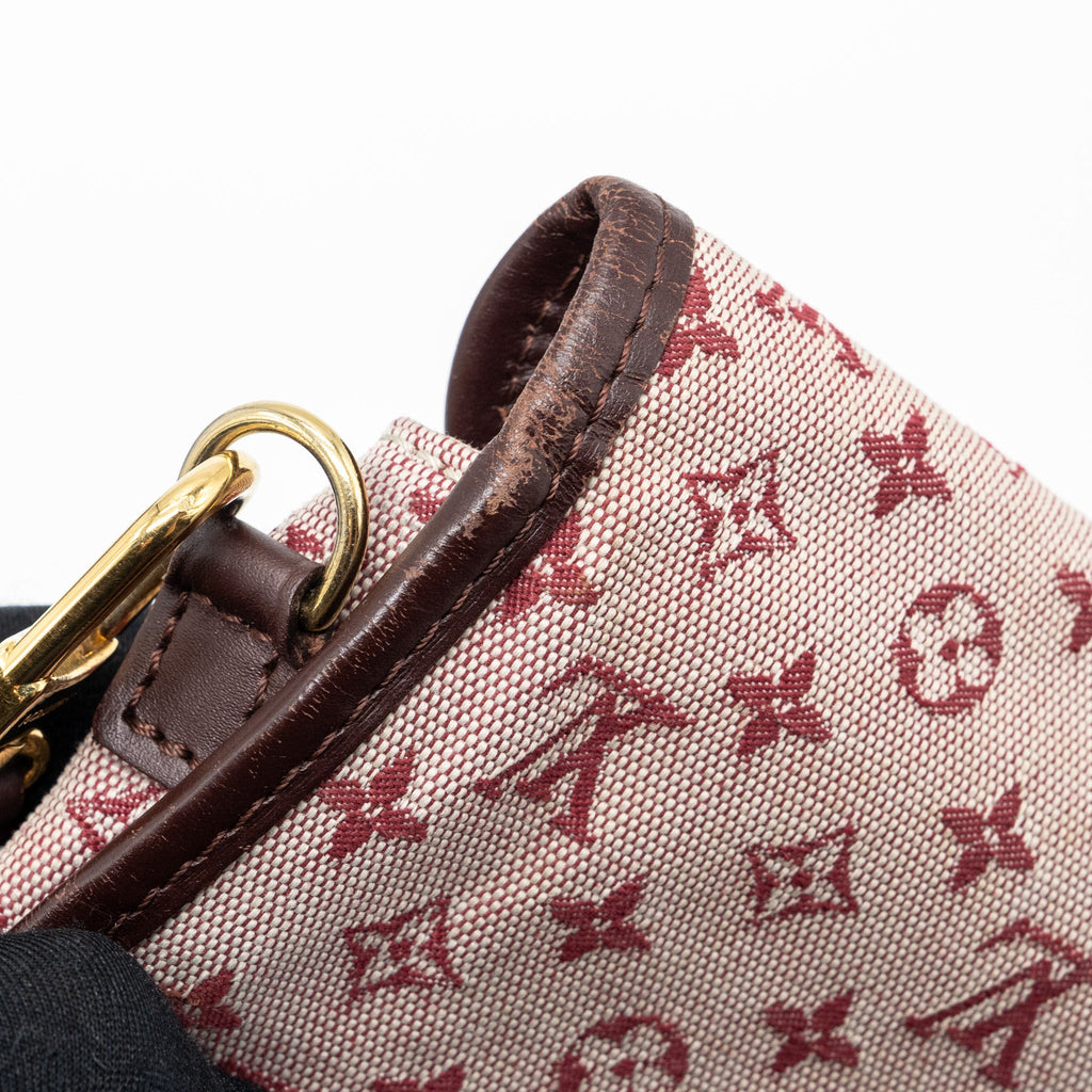 LOUIS VUITTON VINTAGE FLAP SHOULDER BAG FABRIC / LEATHER DARK PINK GHW