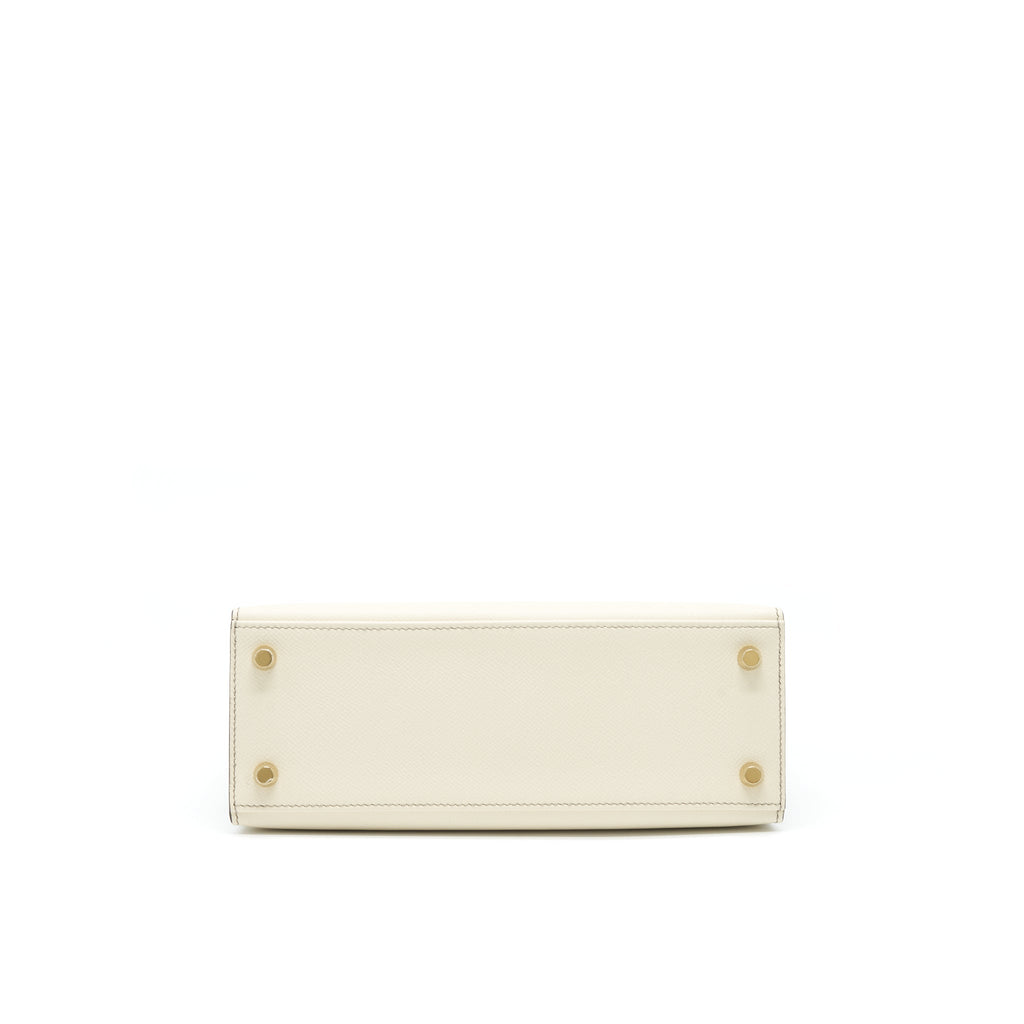 HERMES KELLY 25 SPECIAL ORDER EPSOM CRAIE / GRIS ASPHALT BRUSHED GHW