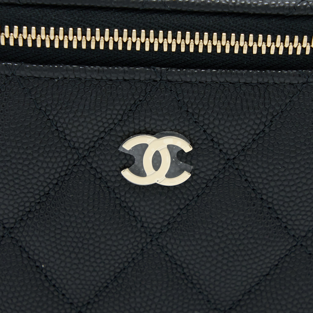 CHANEL MINI VANITY WITH CHAIN CAVIAR BLACK LGHW
