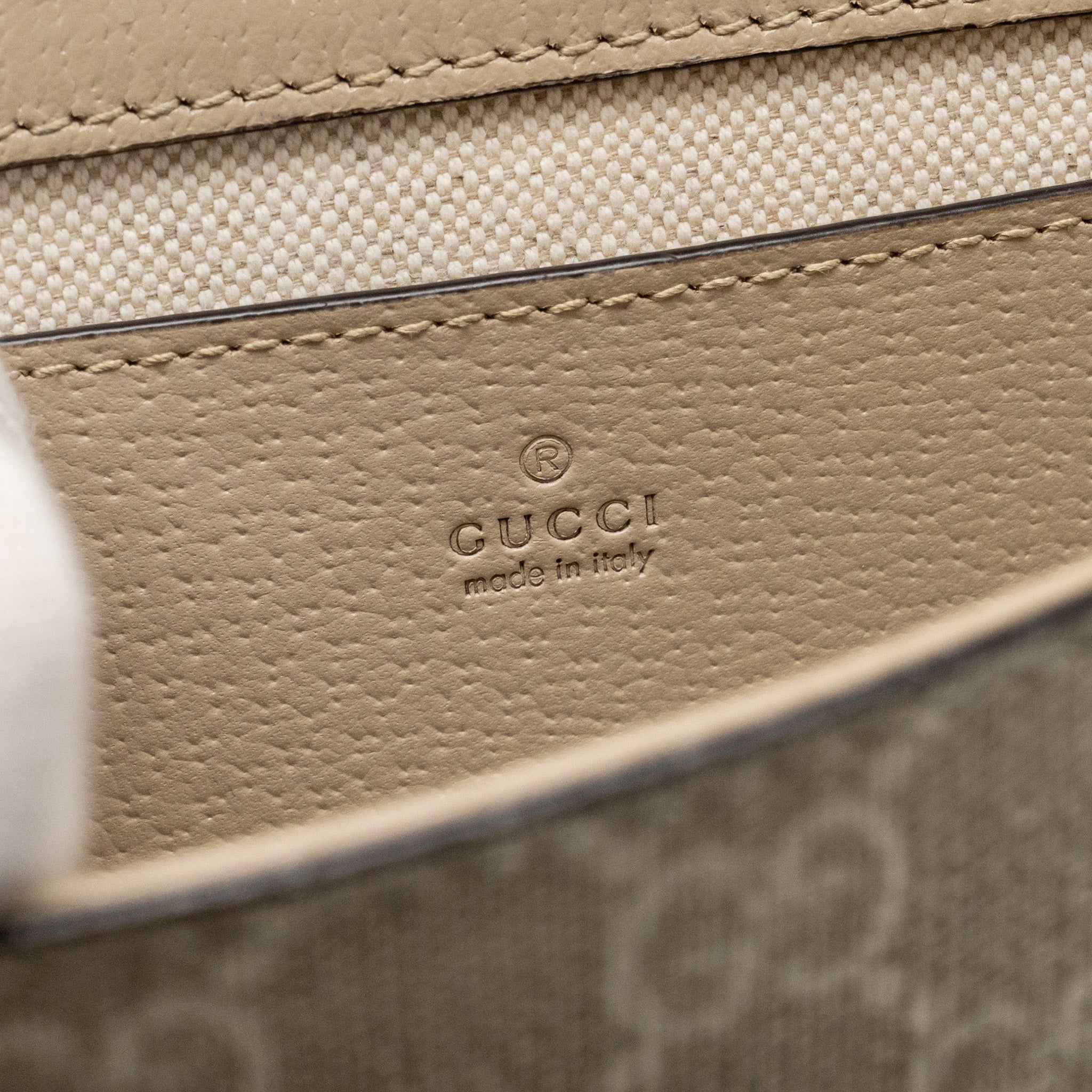 GUCCI OPHIDIA MINI BAG GG SUPREME CANVAS BEIGE/OATMEAL GHW
