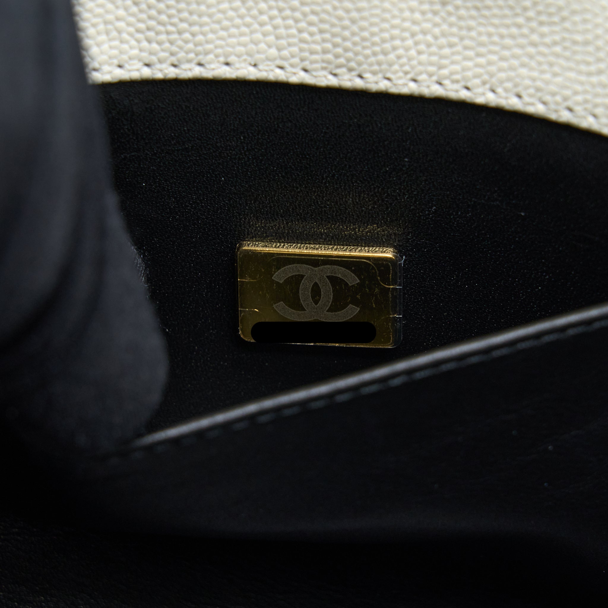 CHANEL 22K COCO FIRST CAVIAR WHITE GHW (MICROCHIP)