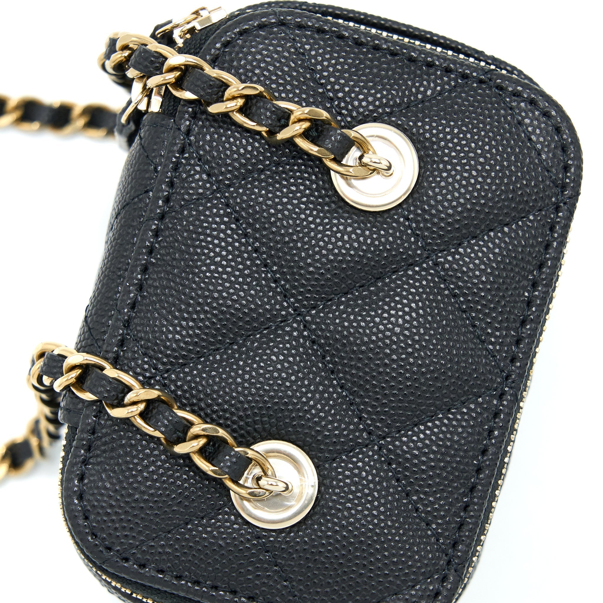 CHANEL MINI VANITY WITH CHAIN CAVIAR BLACK LGHW